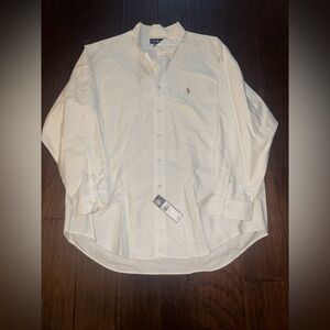 Ralph Lauren Men's Yarmouth White Button-Down Oxford Shirt with Pony Logo